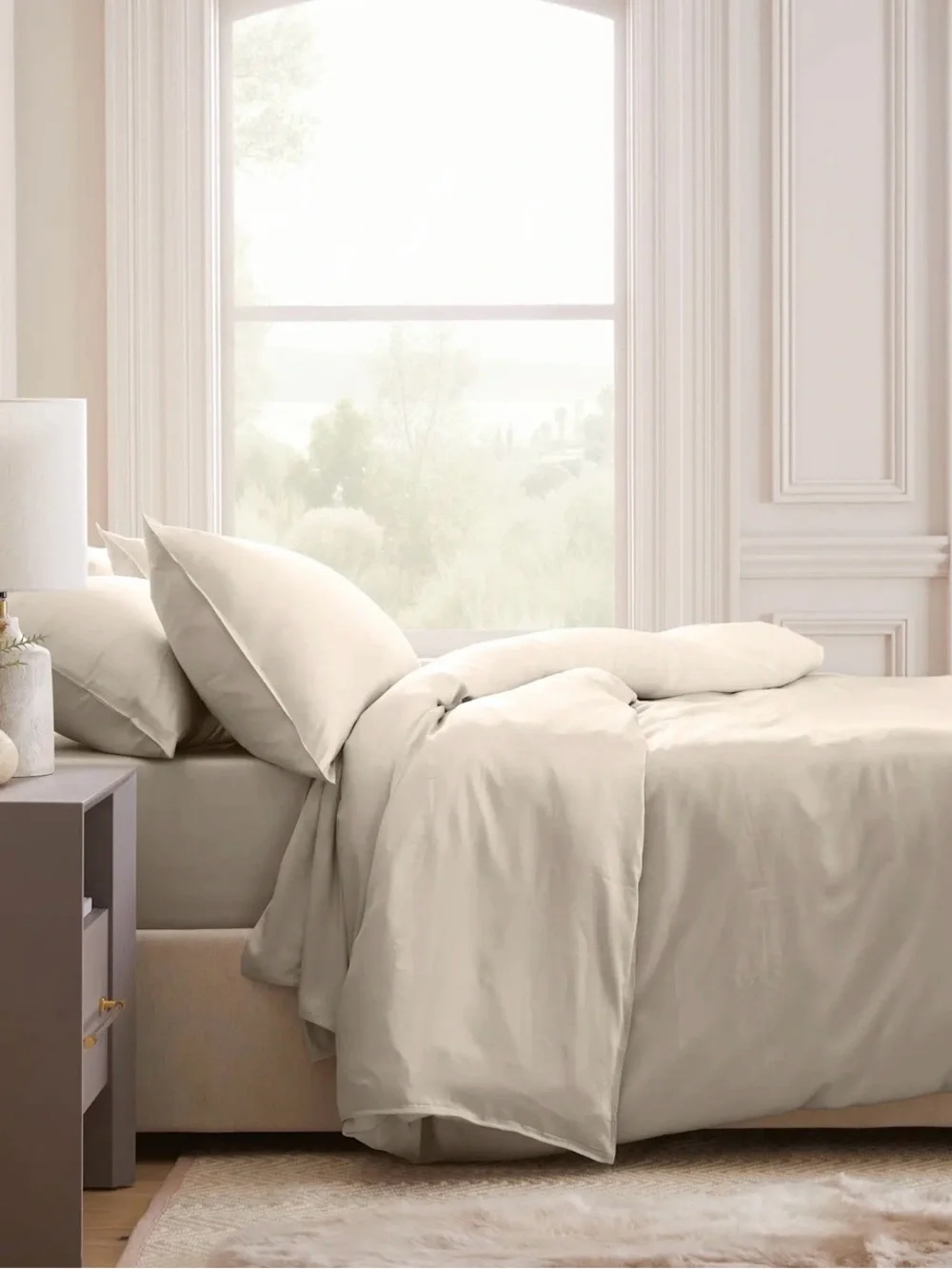 Quince Organic Bamboo Duvet Cover Set (New!) Color:Sand